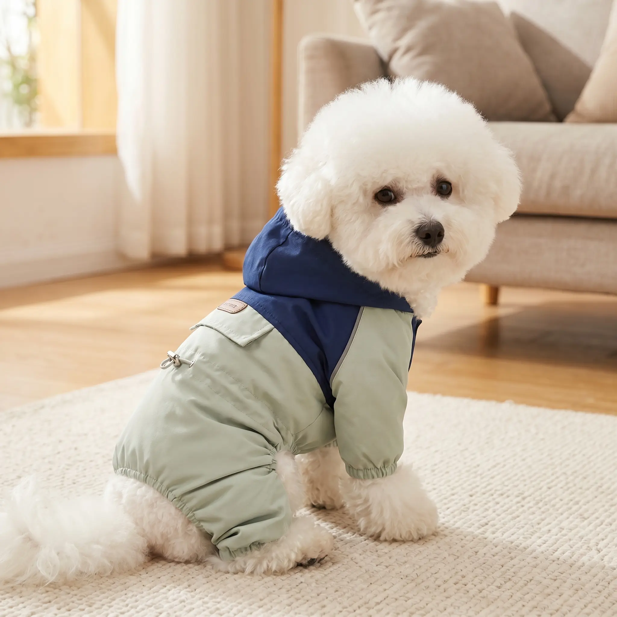 Dog Raincoat – Waterproof Puppy Poncho with Detachable Tail – Cute & Functional for Wet Walks Large