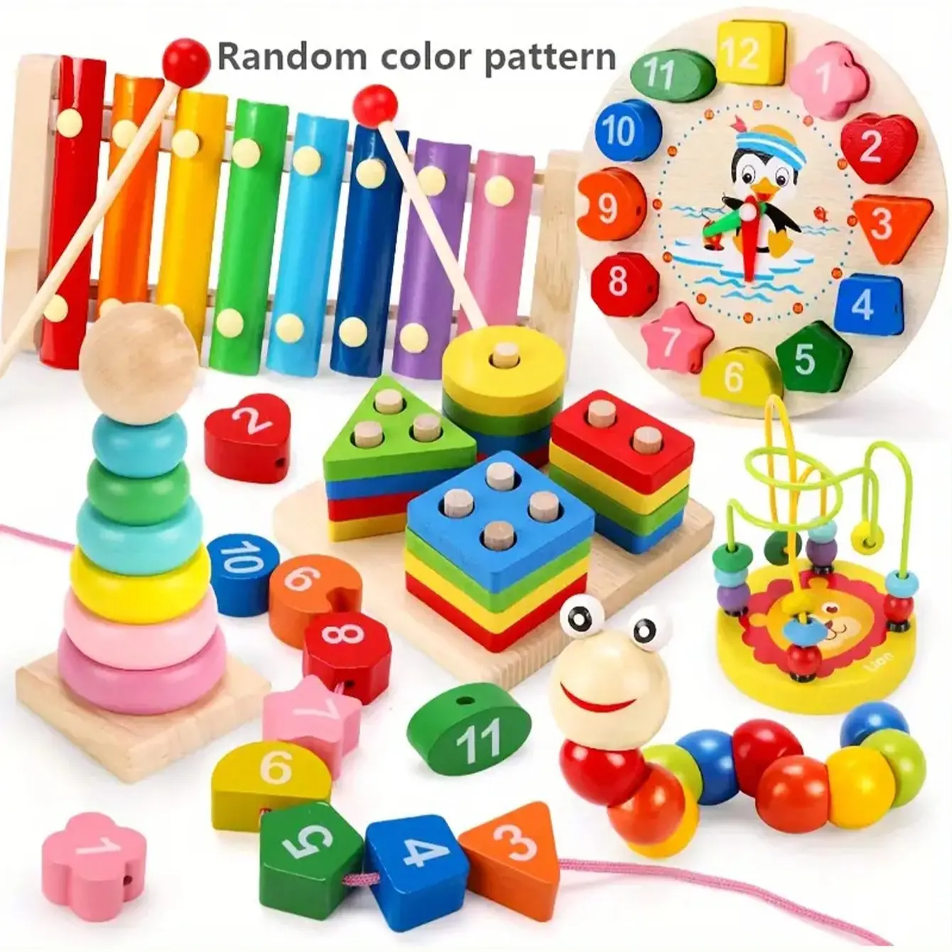 Montessori Wooden Toys, Wooden Busy Board, Toddler Busy Board, Educational Learning Resources, Preschool Learning Tool, Durable and Safe Design, Perfect for Child Development, Ideal Gift