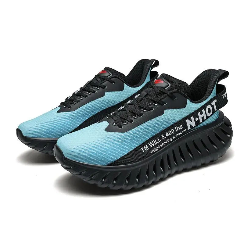 XORAM Men's Thick-Sole Mesh Gym Shoes - Comfortable Athletic Trainers for Outdoor Walking, Training (Model A525-2), Gym Shoe