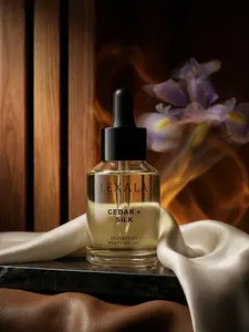 Cedar + Silk Perfume Oil - 30 ml - Unisex Fragrance Oil - Sandalwood - Cardamom - Papyrus - Iris - Violet - Cedar - Leather - Amber