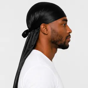 Satin Durag for Braids & Locs, Long Pocket Durag for Long Hair, Reversible Hair Wrap for Sleep, Waves & Protective Styles Unisex Retro Wool Fedora Hat