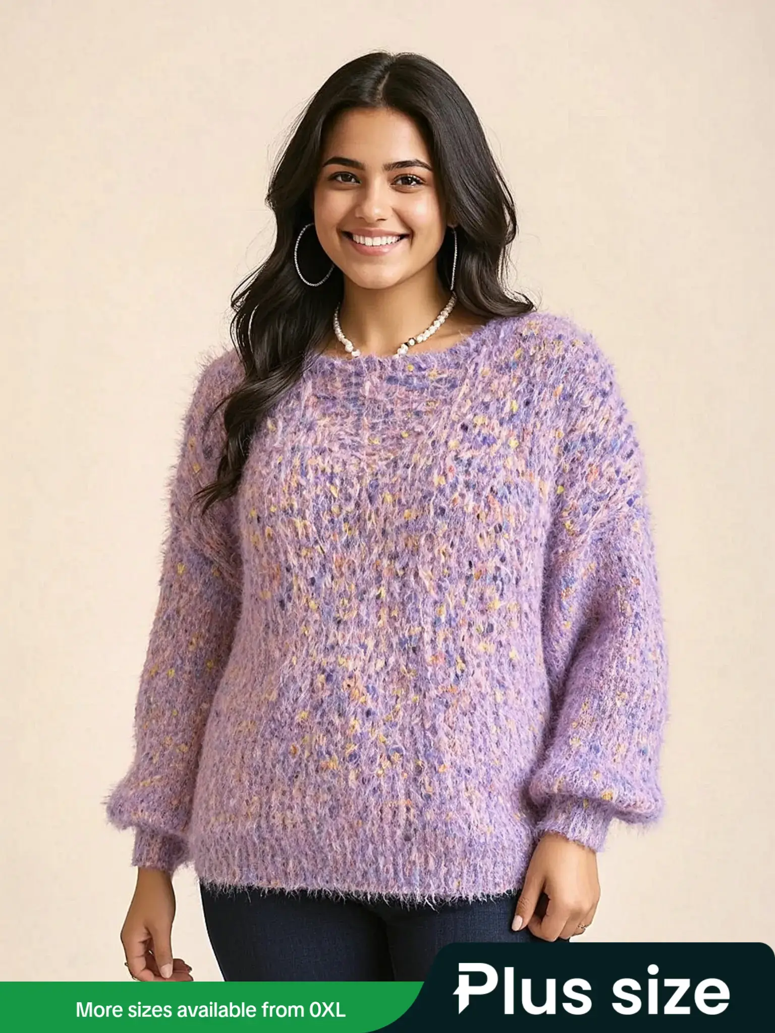 Women's Plus Size Casual Mixed Knit Sweater, Fall Winter Fashion, Comfortable Loose Fit Pullover, Ladies' Daily Wear Clothing, Knitwear