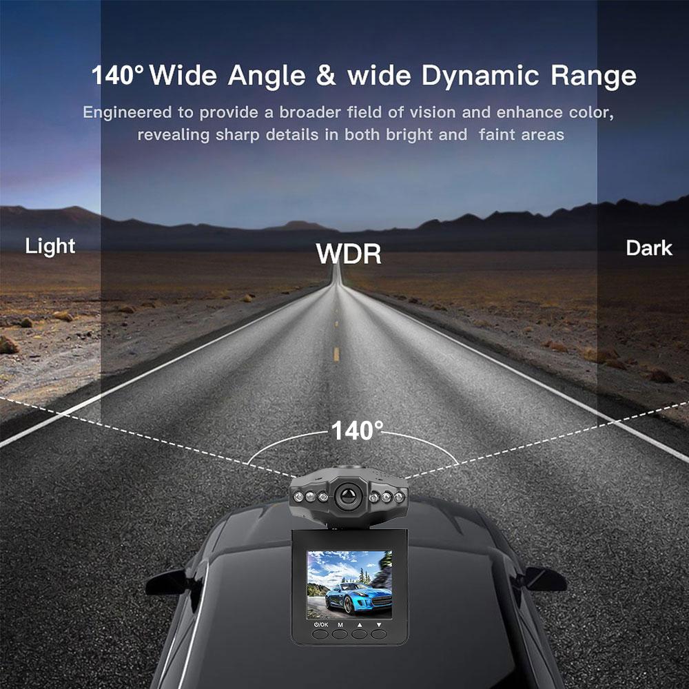 Dash Cam, Driving Recorder 1080P Front and Rear 2 Lens Parking Monitoring, 24H Infrared Night Vision Parking and Loop Recording,Built-in WiFi And 32GB Card, Large, Silver