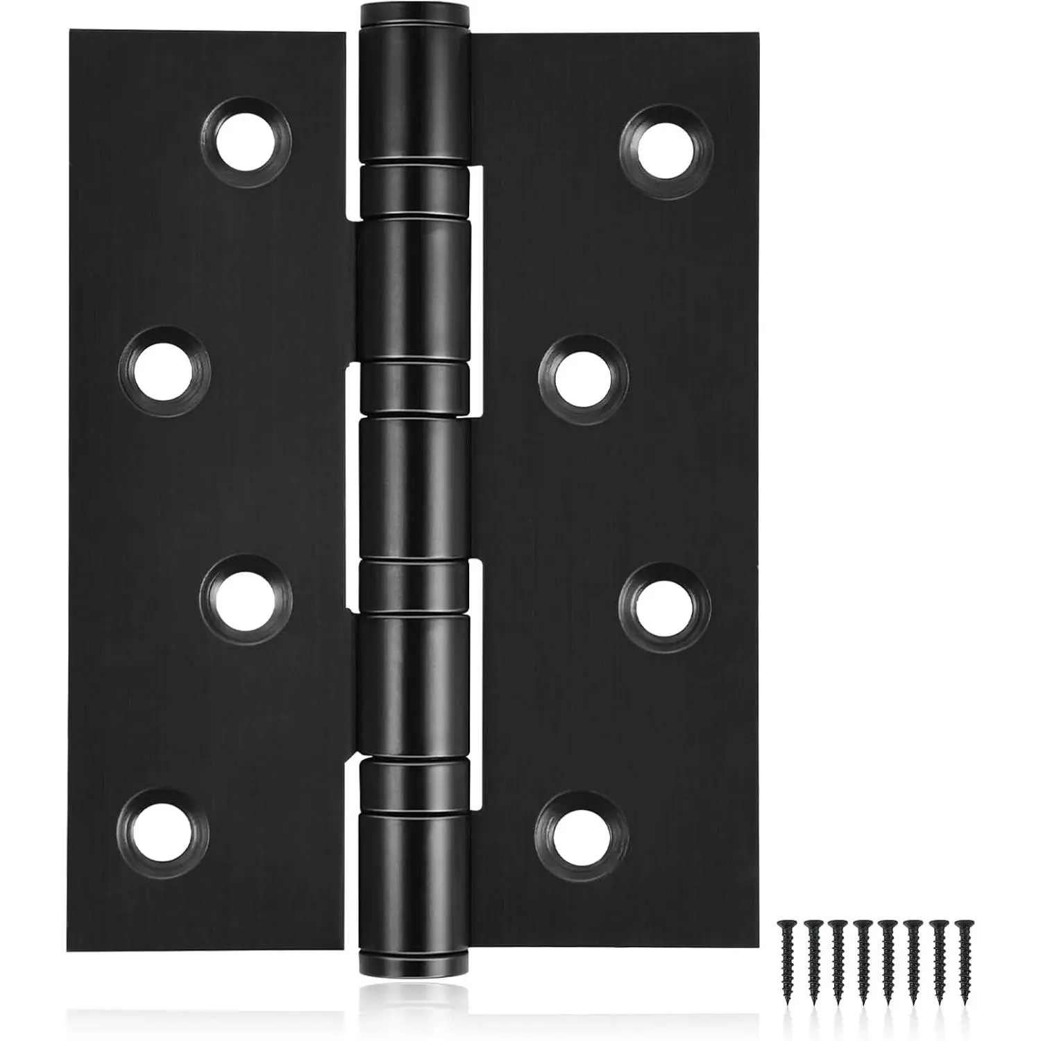 6-Pack Black Door Hinges, 4 Inch Heavy Duty Stainless Steel Hinge for Interior Exterior Doors, Max Loading 150LB, Matte Black Ball Bearing Hinges with Screws, Smooth and Quiet
