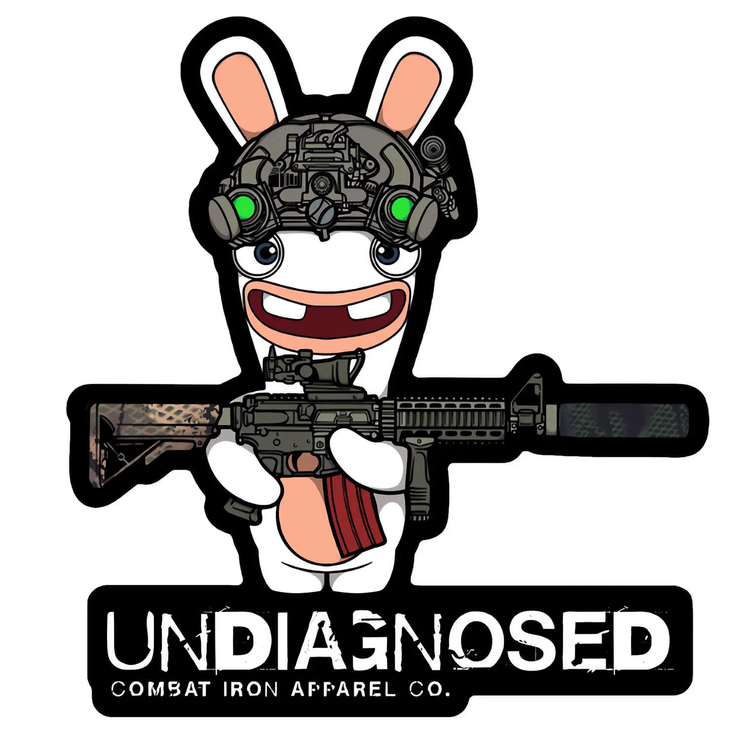 COMBAT IRON Undiagnosed Llama Decorative Sticker - 1-Piece 3.2" Wide 3.5" Tall Rectangular Outdoor-Ready Vinyl PVC Vehicle/Quad Decal, Cool Car Decorations, Decals for Vehicles, Hard Hat Home Decor Accessory
