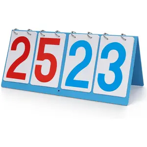 Scoreboard Score Keeper Flip Flipper, Waterproof Plastic Cards, Premium Manual Score Board for Cornhole, Basketball, Volleyball, Table Tennis and Multi-Sport Games
