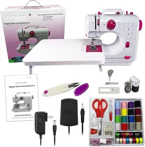 Portable Mini ing Machine & ing Kit  12 Pre Programmed Stitch Patterns   and AC Operated, Dual Speed, s Forward & Reverse, AC & DC Power  Includes Foot Pedal