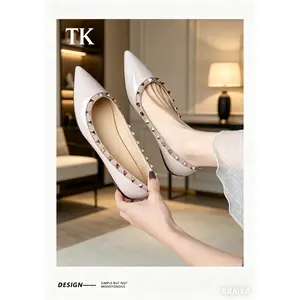 lNude Patent Leather Studded Flats: The Ultimate Work-to-Date Night Shoe    Rockstud / Studded Flats / Pointed Toe
