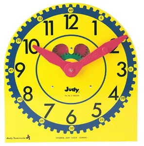 212 MAIN Original Judy Clock Cat Toy Accessory - 12.75x13.5in Wooden Clock with Hand, Metal Accents, Stand, Visible Gears, Teaching Tool for Time Learning