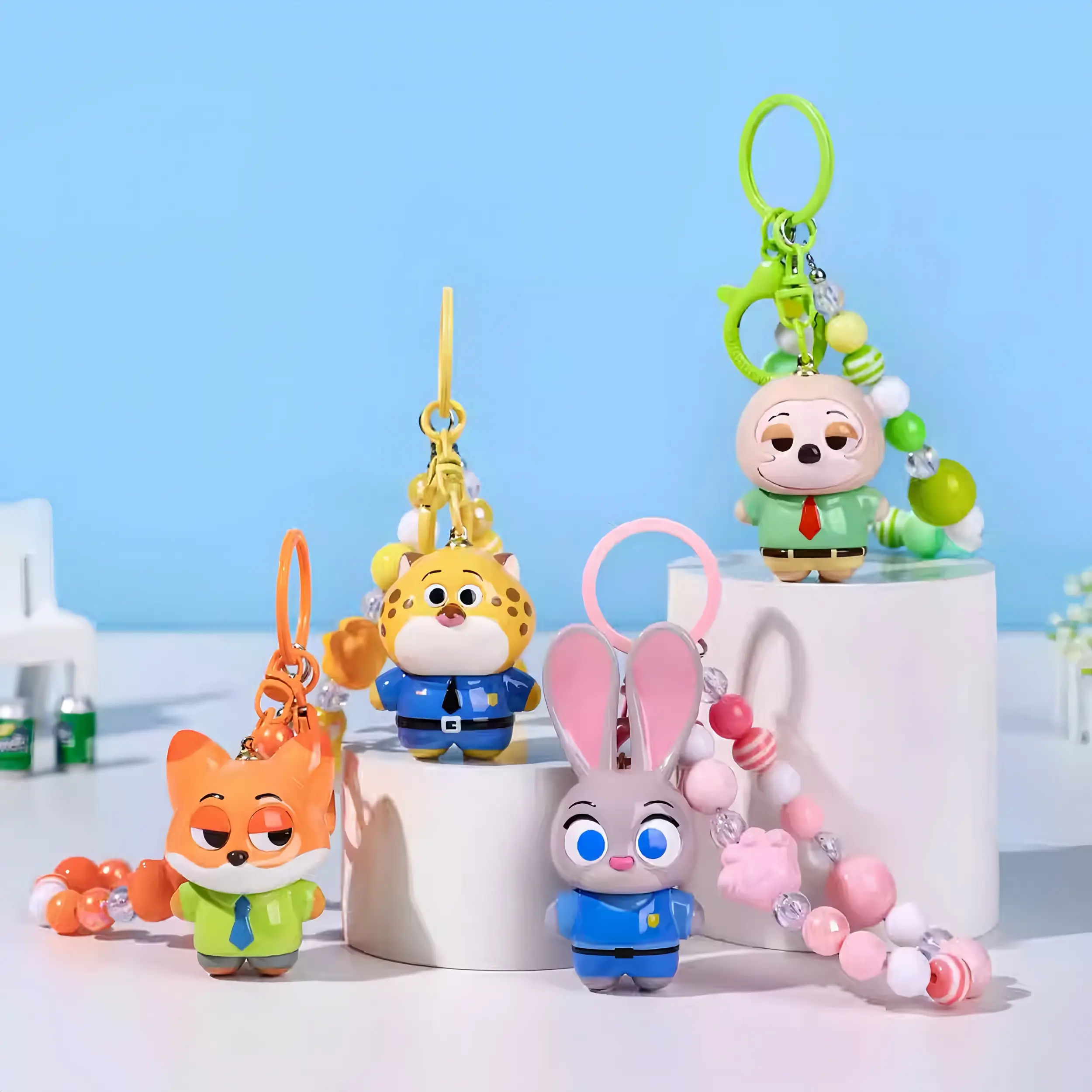 Disney Zootopia 2 Cartoon Keychain - Collector's Edition Durable Flocked Finish Figure with Judy Hopps & Nick Wilde, Soft-Touch Multipack Keyring Charm for Backpacks, Gift for Kids & Adults, Gift For Kids And Adults, Character, Unisex