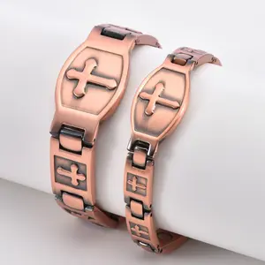 99.9% Pure Copper Magnetic Jewelry Set for Men & Women, Copper Bracelet & Cubic Zirconia Ring, Adjustable Size Tool, Jewelry Gift