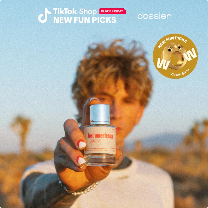 Lost Americana, mgk fragrance, Dossier, Unisex Perfume, 50ml, Eau de Parfum, Incense, Almond, Pink Pepper, Cinnamon, Vetiver, Patchouli, Vanilla, Chocolate, Perfume for Him & Perfume for Her, machine gun kelly perfume
