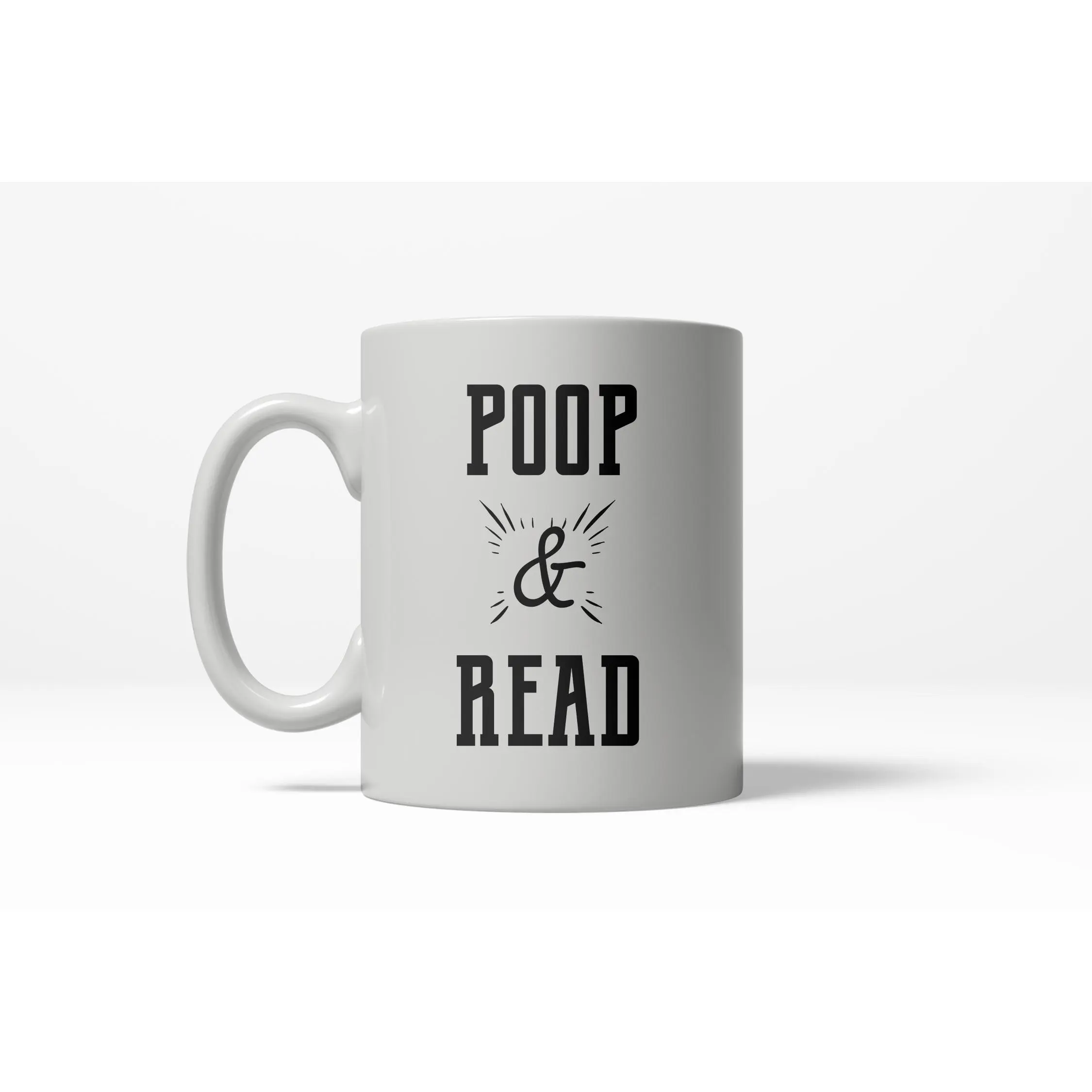 Poop and Read Funny Bathroom Humor Morning Ceramic Coffee Drinking Mug 11oz Cup Funny Coffee Mugs Ceramic Printed Drinkware Cup