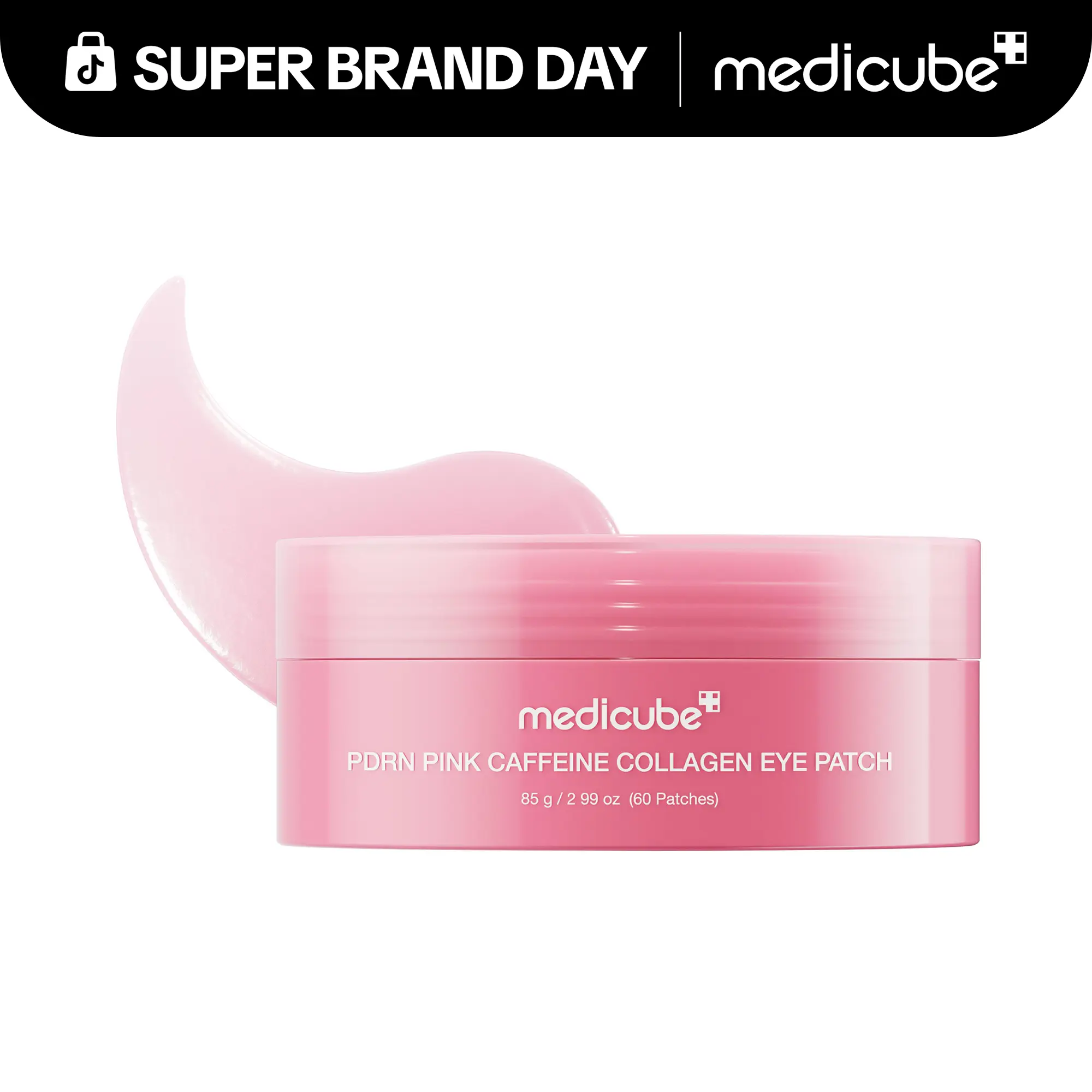 [NEW] [medicube] PDRN Pink Caffeine Collagen Eye Patch for Night CareㅣFuller-Looking Eye Area, Under-Eye Puffiness, Dark Circles Care for Smooth, Radiant & Youthful-Looking | Korean Skincare, K-Beauty