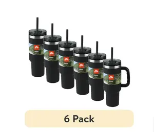 (6 pack) Ozark Trail 40 oz Vacuum Insulated Stainless Steel Tumbler Black