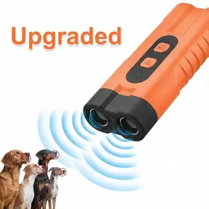 Ultrasonic Dog Bark Deterrent Rechargeable Anti Barking Device 30ft Range with LED Flashlight Portable Training Tool Safe for Small Medium Large Dogs