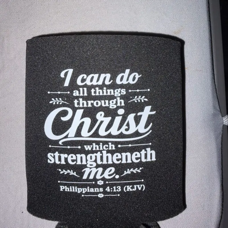 Inspirational Can Koozie, Insulated Neoprene Beverage Holder for Cold Drinks, Perfect for Outdoor Gatherings