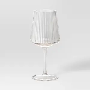 16.9oz Ribbed Stemmed Cassin Wine Glass - Threshold ™