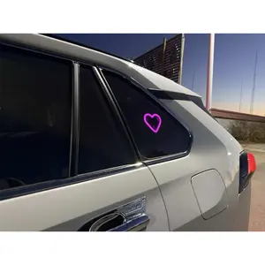 Solar-Powered Car Ambient Light |   Strong Suction Heart Lamp |   No Need to Charge