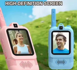 2pcs Smart Video Walkie Talkies Suitable for Outdoor, HD Two-Way Video Calling & Photo/Voice Sharing, Long-Range Wireless Communication, Rechargeable Portable Handheld with Wi-Fi for Family, for Camping, Hiking, Fishing, Travel Devices