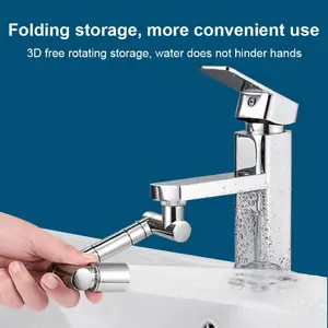 1440 Rotating Bathroom Faucet, Kitchen Faucet with Splash Guard Design, Metal Material, 2 Modes Bubble Spray Shower Mode Durable Accessories, Splash Proof Faucet