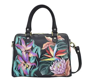 Anushcka Painted Leather Zip Around Classic Satchel