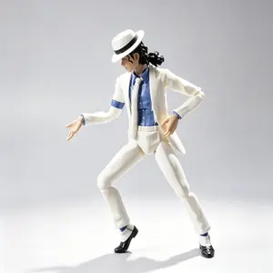 SHF Michael Jackson Action Figure 14cm Smooth Criminal Moonwalk Pose Collectible Doll Model Music Icon Figurine Gift for Fans Christmas Birthday Holiday Trending Toy USA