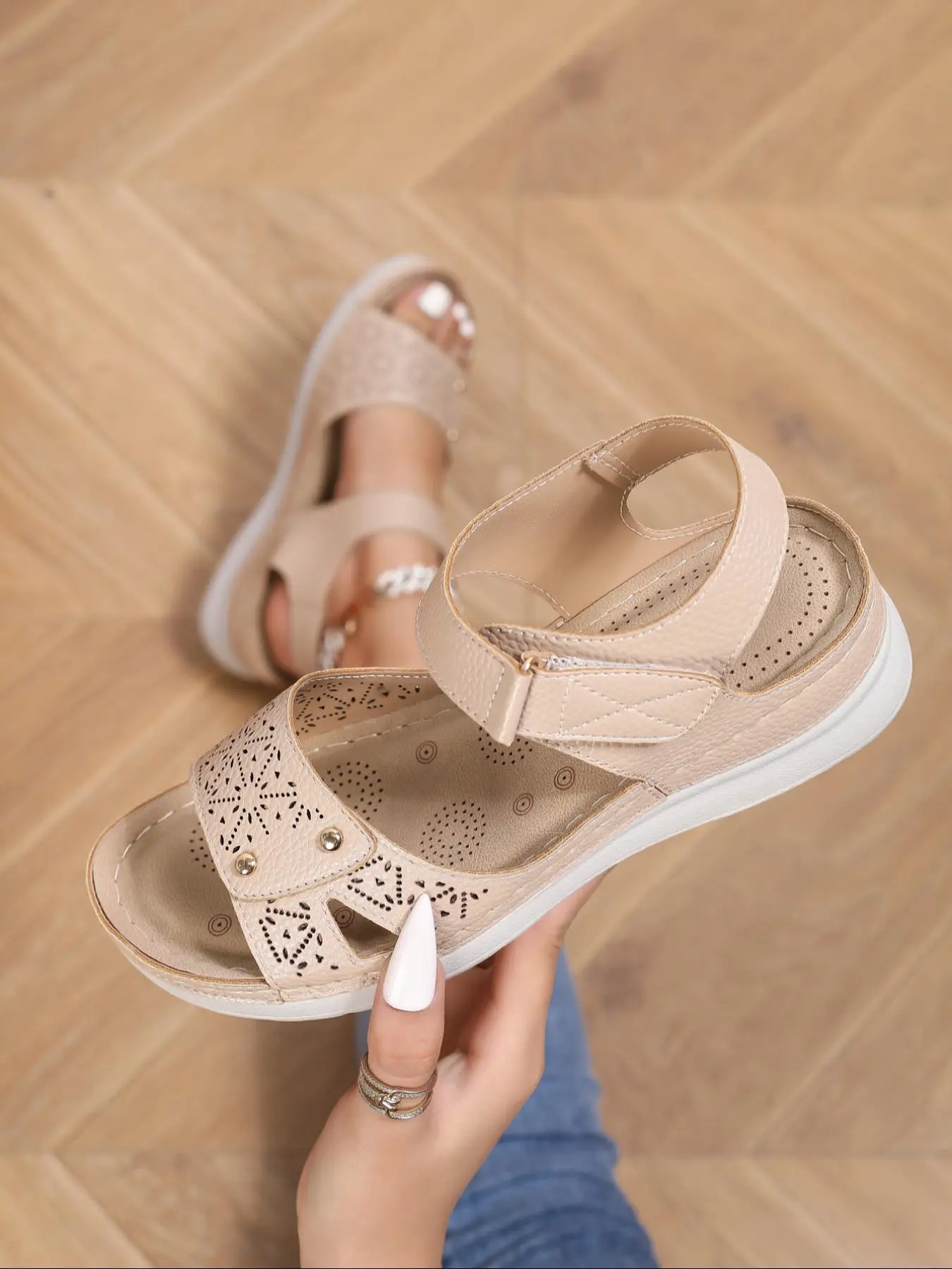 Women's Fashionable Plain Color Sandals, Casual Comfortable  Sandals for Beach, Fashion Shoes for Party, Daily Clothing Decor, Footwear, Peep Toe