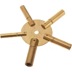 Vintage Clock Winding Key 5 Prong Odd Numbers 3 to 11 Brass Spider Collectible Butterfly Keys for Repair Winding Antique American Grandfather Clocks