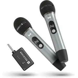 Microphones,  Microphone with -To- Chip Connection, Volume Control, 200-Foot Receiving Distance, -Metal Tube Microphone, Suitable for Video Recording, Family Gatherings