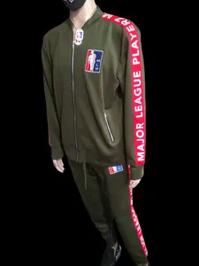 MLP Tracksuit - Olive Green Jacket & Pants Set with Red "Major League Player" Sides