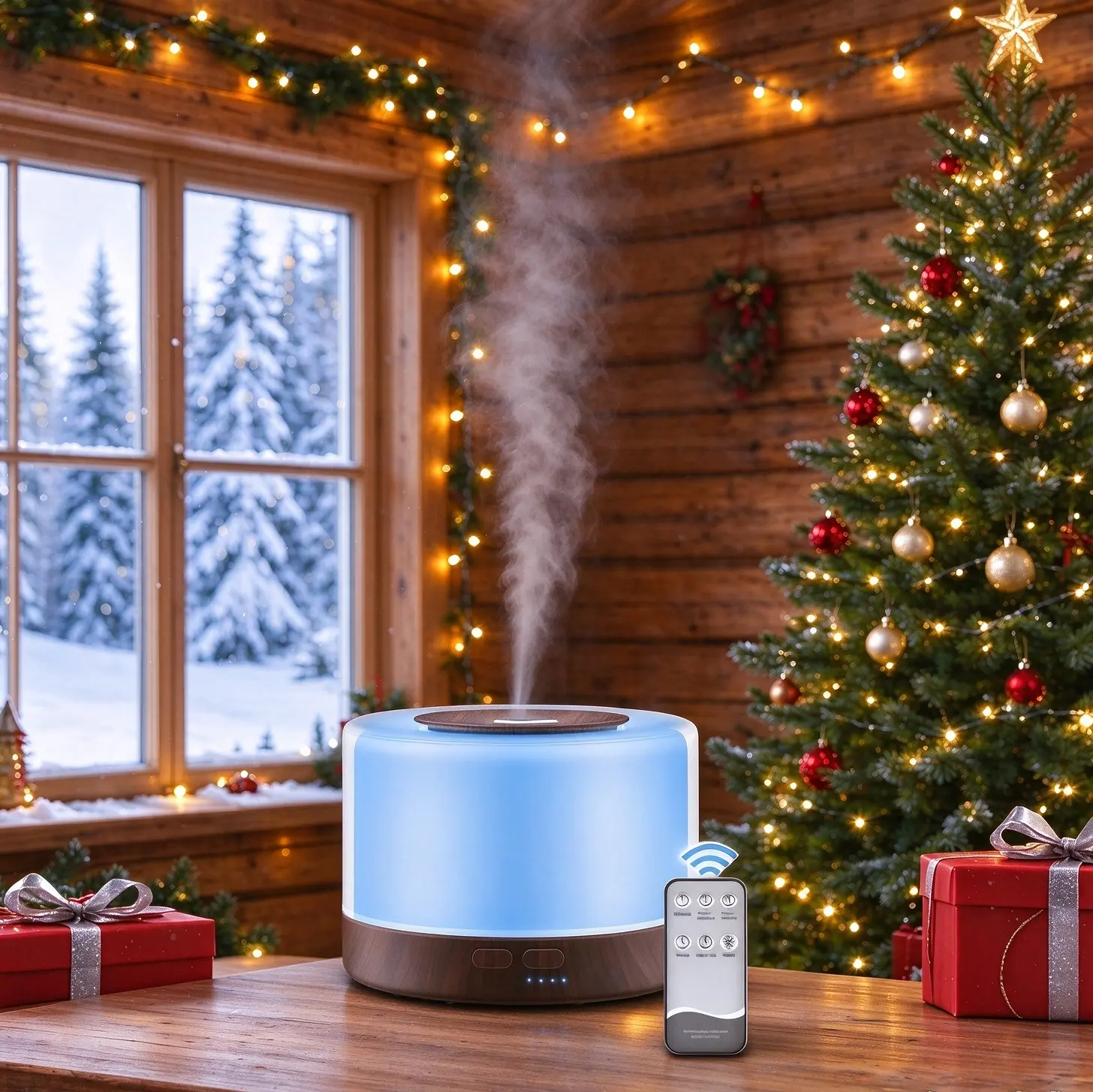 16.91oz Dual Function Aromatherapy Essential Oil Diffuser-Humidifier, Aromatherapy Machine with Soft LED Mood Lights, 6 Oils Included for Home Relaxation & Calm Living