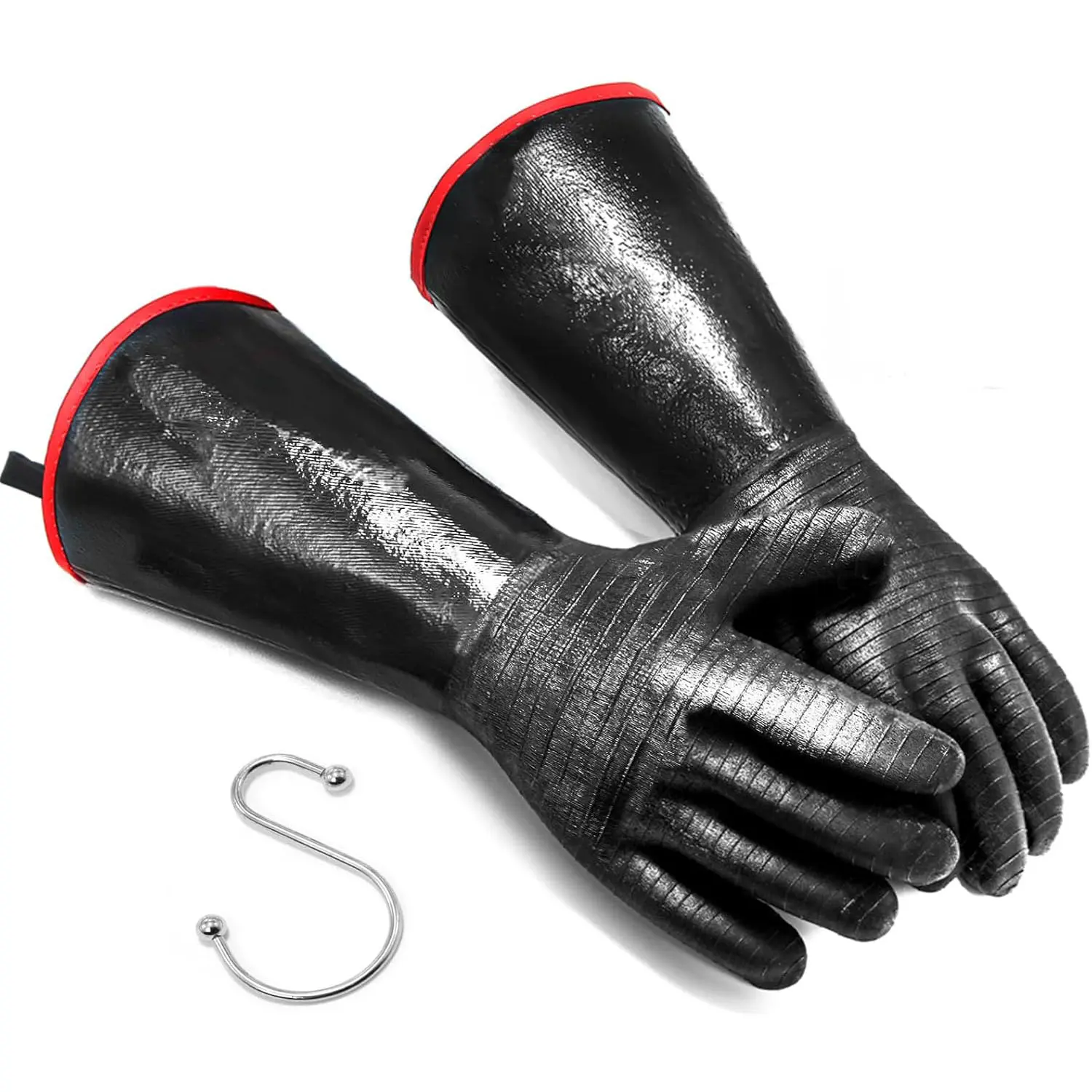 1472°F Extreme Heat Resistant Gloves GrillBBQ,Waterproof Long Sleeve Cooking Gloves forSmoking Grilling Cooking Barbecue Deep FryingTurkev Rotisserie Handling Hot Greasy Meat |Great Stocking Stuffers for Men