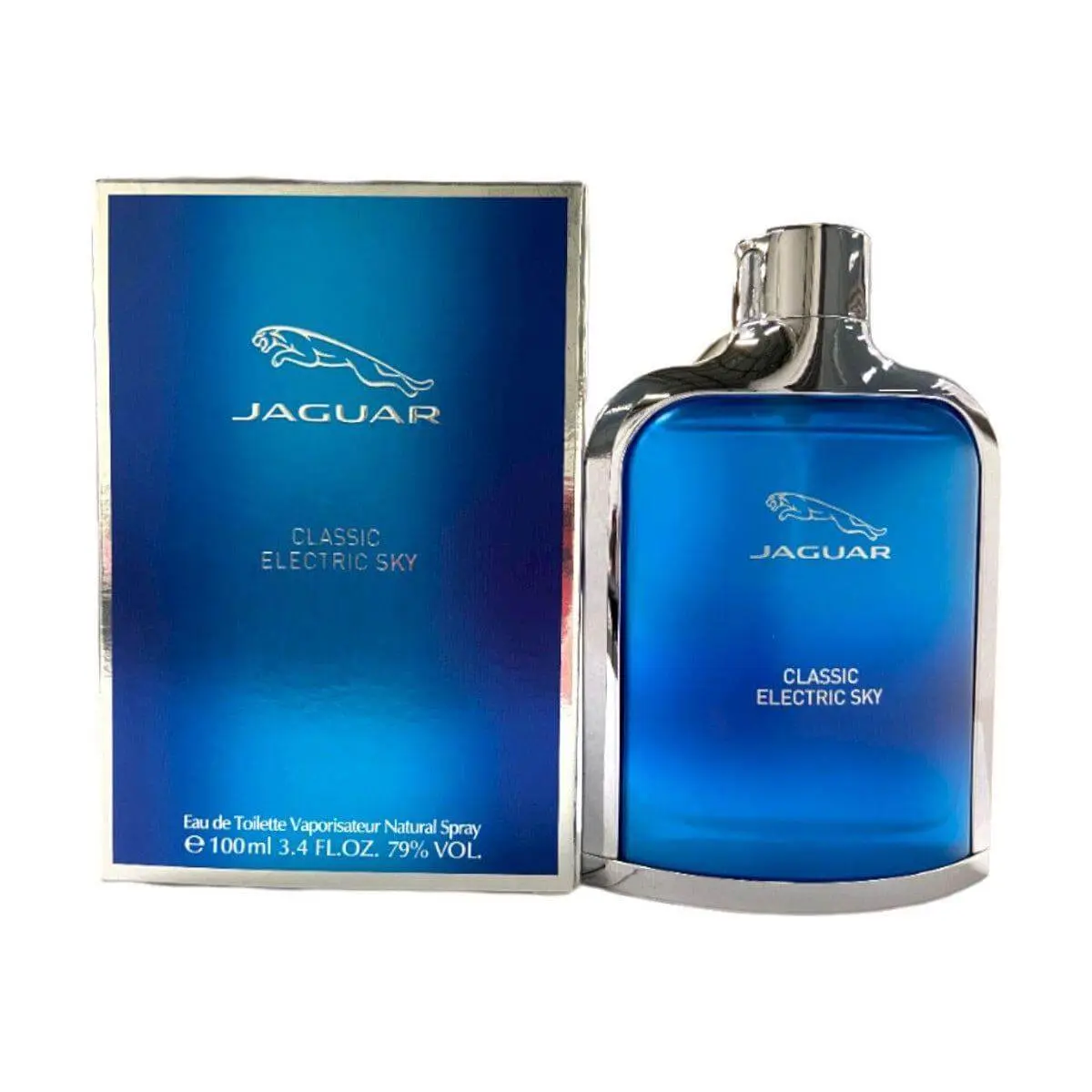 JAGUAR Classic Electric Sky Men's EDT Cologne - 3.4 fl oz Long-Lasting Masculine Spray-On Fragrance with Grapefruit Top Notes, New In Box, Boxed Packaged Men's Fragrances, Boxed Men's Fragrance