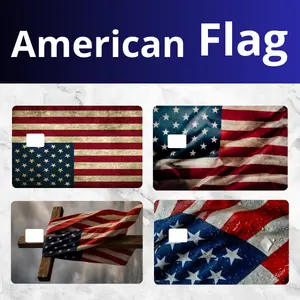 American Flag Card Skins Patriotic America 250th Anniversary American Freedom Flag Patriotic Design Featuring Statue of Liberty and USA Flag