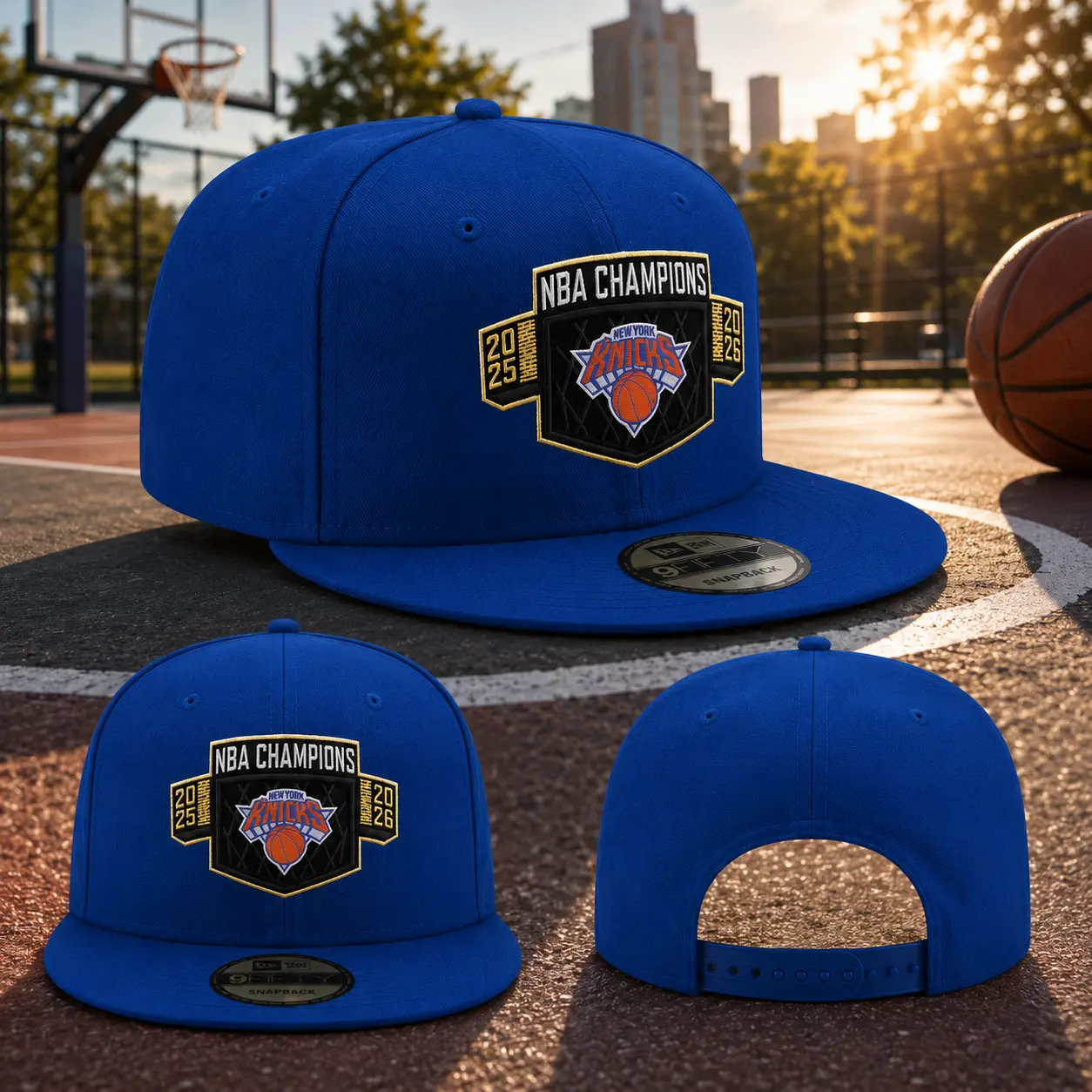 New York Knicks NBA Blue Champions Conference Finals Snapback Hat