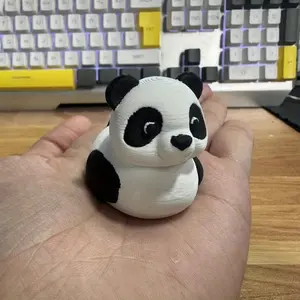 Cute panda duck statues - Black and white panda decorations, home, office and party ornaments - Perfect gifts for animal lovers (Christmas, birthday, Easter) - Room embellishment, fun design, smooth texture sculptures, essential for holiday shopping