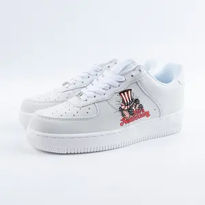 Custom for USA  4th of July & 250th events Men & Women Force White  Sneakers Shoe