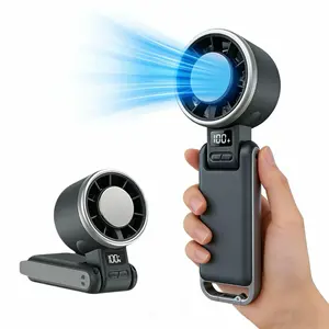 2026 Upgraded Ice Cooling Fan – Portable Handheld High-Speed Fan, 100 Adjustable Levels, Foldable for Travel & Outdoor Use