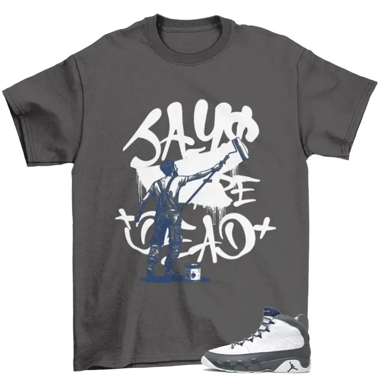 Tagged JD 9 Flint Grey Matching Sneaker Tee Shirt Grey