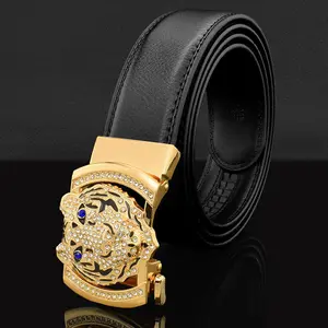 Men's leather belt automatic buckle belt cowhide belt high grade alloy buckle belt versatile casual belt