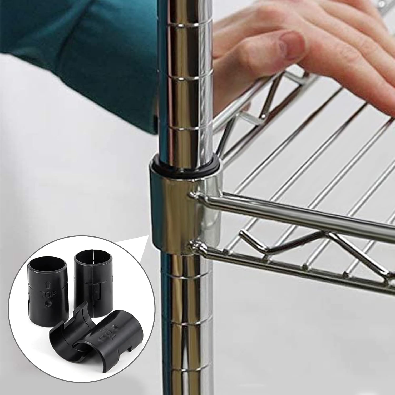 72 Pcs Wire Shelf Clips for 1" Post - 36 Pairs of Wire Rack Lock Clip Replacements for Metal Shelving Sleeves System, Plastic Parts for Stability and Layer Spacing Adjustment 72 Pcs Wire Shelf Clips for 1" Post - 36 Pairs of Wire Rack Lock Clip Replacements for Metal Shelving Sleeves System, Plastic Parts for Stability and Layer Spacing Adjustment