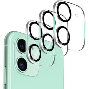 3 Pack Camera Lens Protector for iPhone 11 & iPhone 12 Mini, Ultra HD, Tempered Glass, 9H Hardness, Anti-Scratch, Case Friendly, Easy to Install [No Affect on Night Shots]