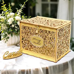 Glittery  Wedding Card Box with Lock,   Card Box for Wedding Reception, Envelope Box for Party Graduation Birthday  Shower Decorations