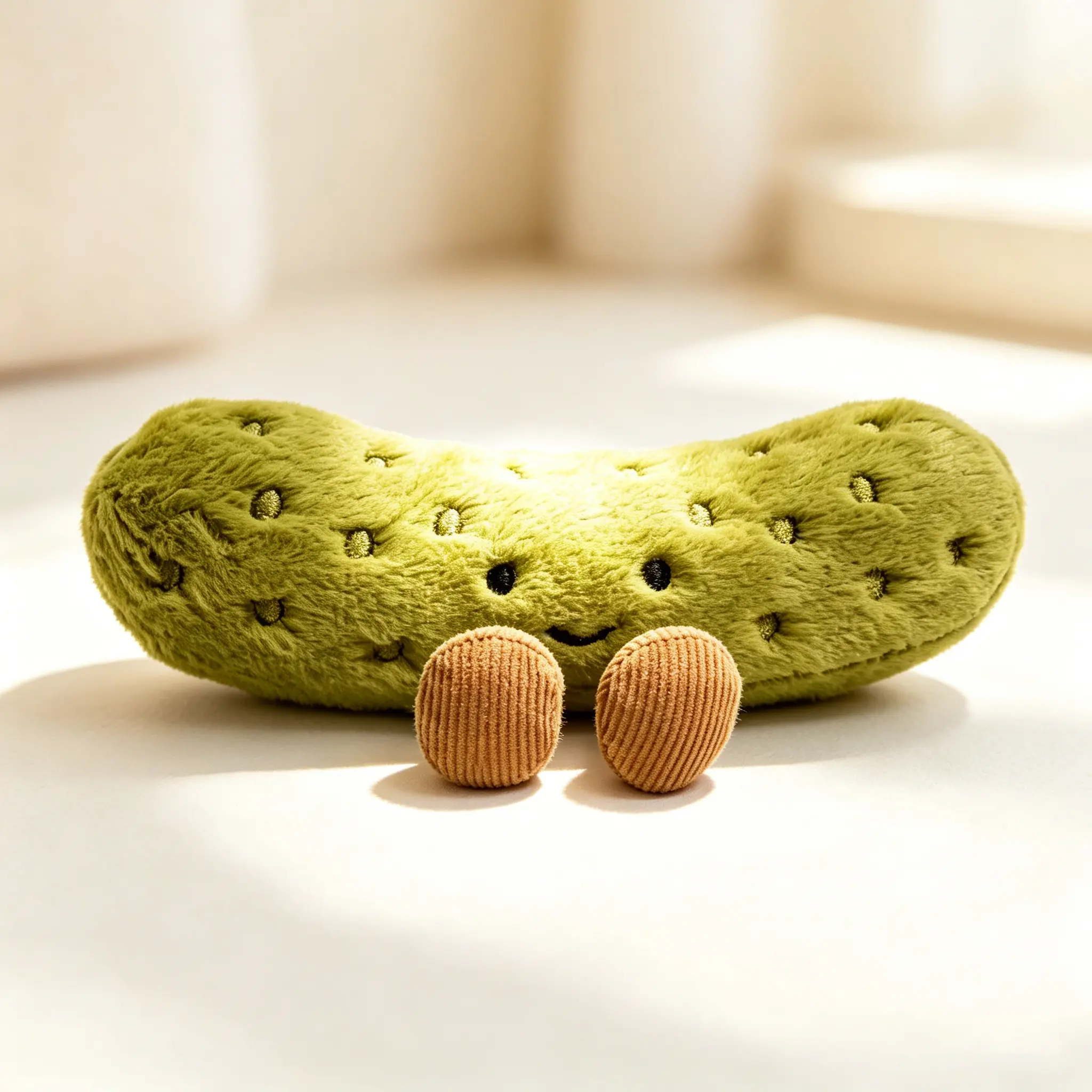 Cute Pickle Soft Cotton Plush Doll 26cm, Lovely Vegetable Companion with Charming Face & Tiny Feet, Universal Stuffed Toy Gift for Everyone
