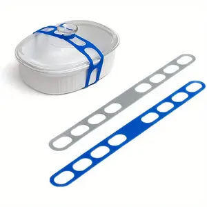 Adjustable Silicone Lid Strap, Leak-proof Lid Strap for Pots & Bowls with Covers, Perfect for Office, Camping, and Dining
