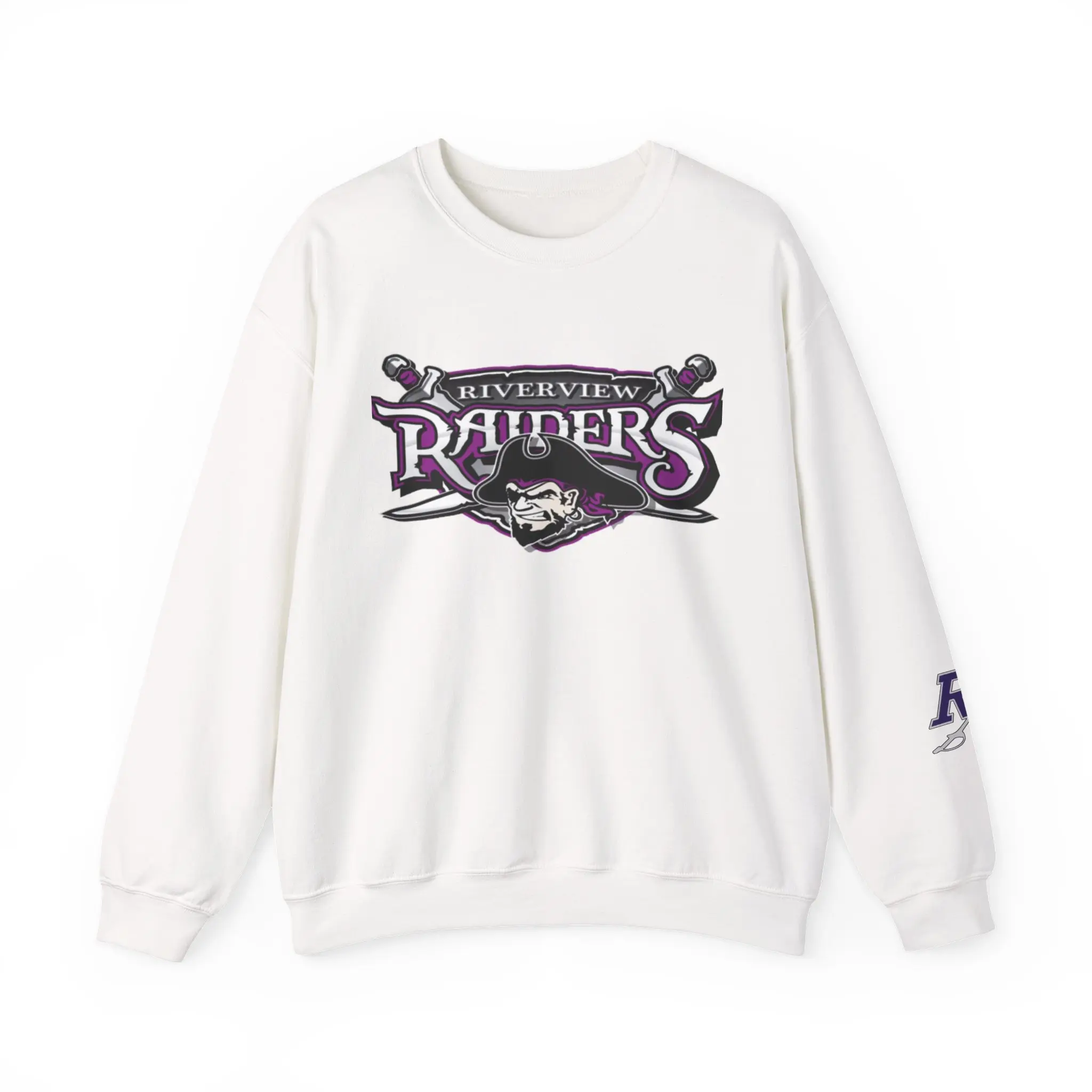 Riverview Raiders Logo Crewneck Sweatshirt | Pirate Mascot Sports Logo
