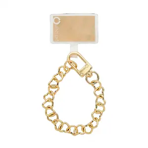 OVENTURE Gold Heart Chain Phone Wristlet - Durable & Secure Hands-Free Accessory for Smartphones - Timeless Elegance & Universal Fit - Perfect for On-the-Go Moments