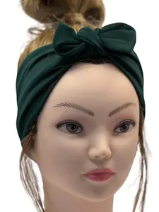 Emerald Green Stretchy Headband - Fits Average Size Head Circumference 20-21.5 Inches - Casual, Boho Style