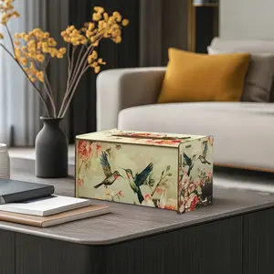 DIY Wooden Assembled Tissue Box Art Painting Tissue Box (Napkin Holder) –Fashion Pattern Design,Decorative Craft Kit for Adults, Easy to Install Desktop Storage Organizer,summervibes